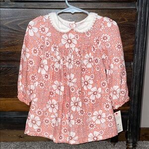 Cat & Jack Pink Floral Dress with White Collar